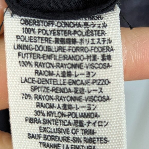 Free People | Black Floral Lace Trim Long Sleeve Midi Dress Size - Picture 9 of 9